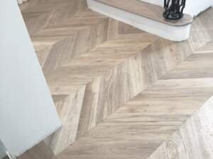 European Oak Vintage White Wash CHEVRON 1