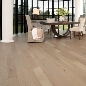 The White Oak Stardust Character Brushed flooring by Mirage Floors, part of the Flair Collection, epitomizes the natural grace and character of wood.