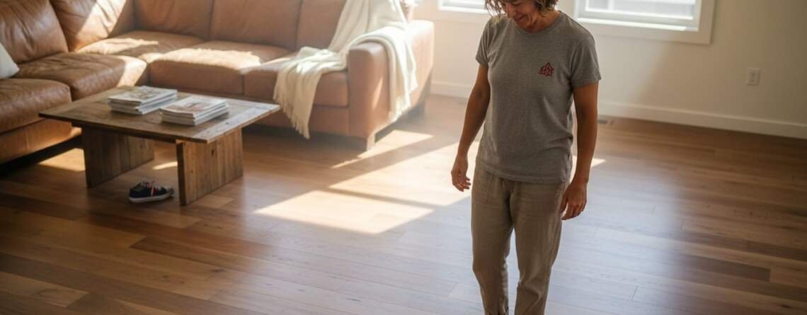 Bay Area homeowner with wide plank hardwood floors