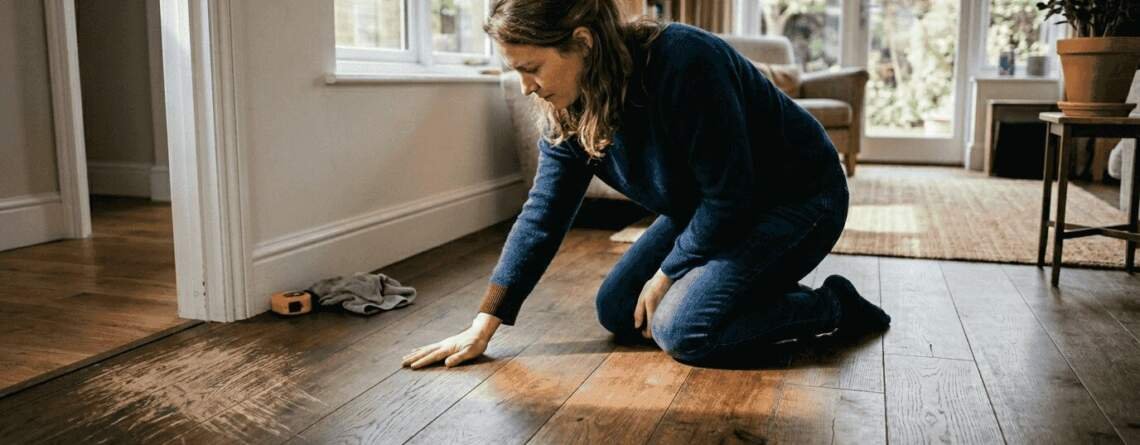 Fumed wood floor home interior sunlight