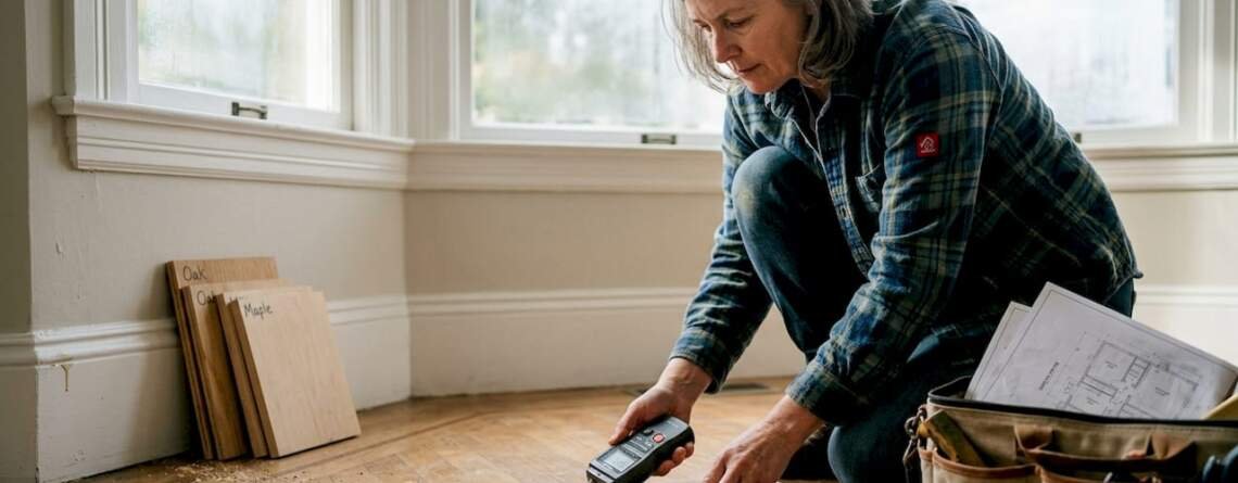 DIYer checks Bay Area hardwood floor moisture