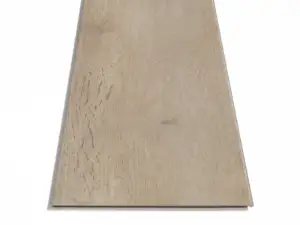 FloorScore-certified Aldergrove Oak COREtec Pro Enhanced SPC in smooth finish — warm greige beige