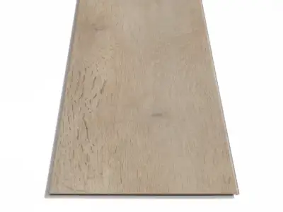 FloorScore-certified Aldergrove Oak COREtec Pro Enhanced SPC in smooth finish — warm greige beige