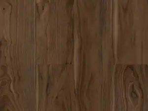 American Walnut deep chocolate brown wood-look SPC plank, 7.2 inches wide.