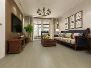 Antique Paradigm Flooring Performer 12MIL SPC installed in transitional living room — light neutral beige — Mountain View