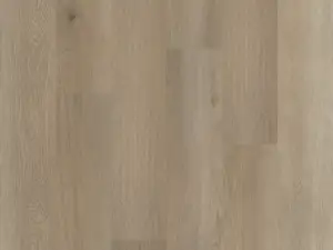 Athena light brown softened by a gentle taupe note wood-look eSPC plank, 9.05 inches wide.