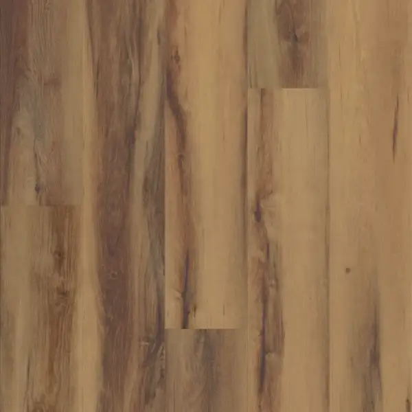 Belmont Hickory COREtec Pro Classics SPC plank — 5mm thick 7-inch wide, Warm medium brown accented by honey tones