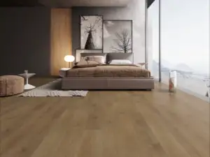 Blois Medieval Floors Super SPC SPC installed in bedroom — Bay Area flooring showroom