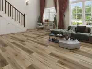 Buckwheat Paradigm Flooring Performer 20MIL SPC installed in living room — light brown with warm amber glow — Milpitas