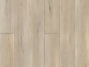Capetown Maple COREtec Pro Enhanced SPC plank — 5.2mm thick 9-inch wide, neutral beige anchored in warm earth tones