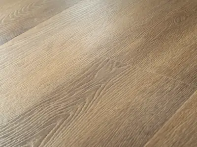 Cartwheel Oak COREtec Pro Classics close-up — scattered small dark knots on 5mm waterproof SPC with 20 mil wear layer