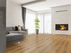 Catapult Paradigm Flooring Conquest 20MIL SPC installed in living room — honey amber palette, bright and inviting — Hayward
