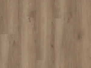 Copano Oak COREtec Pro Classics SPC plank — 5mm thick 7-inch wide, medium taupe-brown