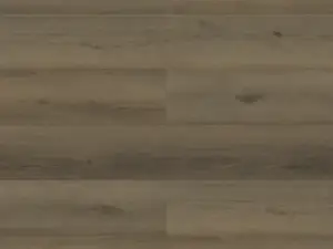 Goose Paradigm Flooring Performer PLUS SPC plank — 6mm thick 9-inch wide, light-medium grey in weathered taupe palette