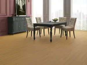 Guava Paradigm Flooring Insignia 20MIL WPC installed in formal dining room — warm tan with rich caramel depth — Pleasanton