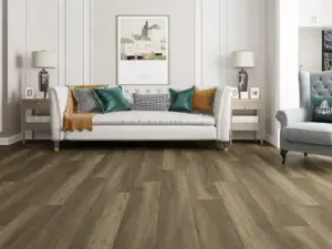 Hanalei Paradigm Flooring Insignia 20MIL WPC installed in formal sitting room — warm greige-tan — Union City