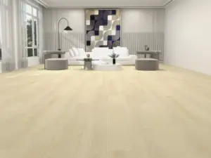 Derwent LG811 Lago Scratch Shield™ 8.5mm SPC 9-inch planks, pale blonde in a living room.