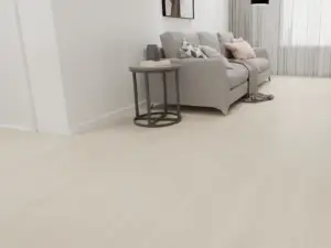 Lake Allen LG808 Lago Scratch Shield-LG8 SPC 9-inch wide waterproof flooring, soft beige in styled interior.