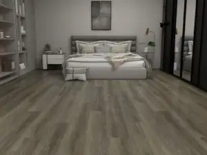 Yellowstone LG803 Lago Scratch Shield™ 8.5mm SPC detail showing 20 mil wear layer and real wood texture.