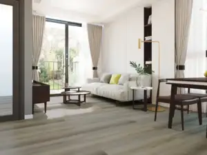 Mallard Paradigm Flooring Performer PLUS SPC installed in modern apartment living and dining — cool-leaning — San Carlos