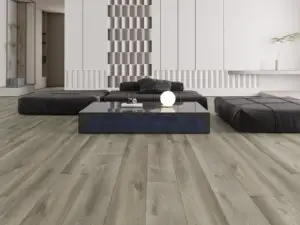 Moon Lake Paradigm Flooring Insignia 20MIL WPC installed in minimalist sculptural living room — taupe-inflected — Bay Area