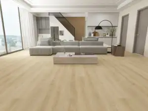 Mykonos Paradigm Flooring Odyssey 20MIL WPC installed in spacious open living room — soft pale honey-sand blend — Cupertino