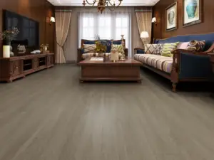 Navajo Paradigm Flooring Performer 12MIL SPC installed in transitional living room — soft taupe-grey — Mountain View