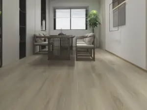 Pentelic Paradigm Flooring Odyssey 20MIL WPC installed in tea room and study — warm neutral beige — Union City