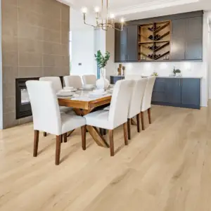 Pinwheel Vellichor Galaxy SPC installed in open-plan great room — warm vanilla undertone — Saratoga