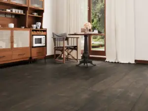 Rincon Paradigm Flooring Insignia 20MIL WPC installed in breakfast nook — dark mocha brown — Santa Clara County