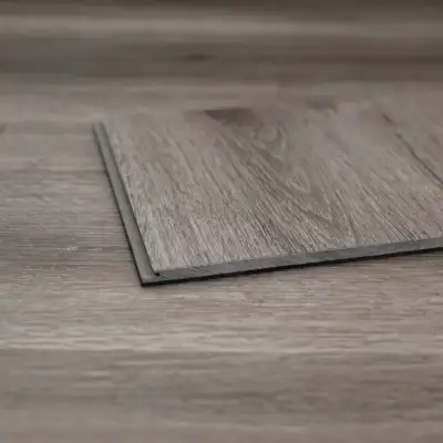 River Shoal SPC plank showing its click-lock edge profile.