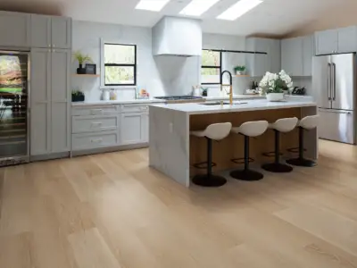 Ruby Vellichor Gemstone SPC installed in kitchen — warm natural beige, subtle character — Redwood City