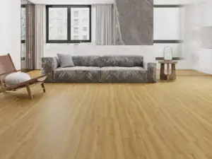 Sandalwood Paradigm Flooring Insignia 20MIL WPC installed in open apartment living room — golden honey warmth — Campbell