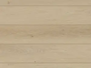 Houston 501 Serendipity SPC Flooring showing soft pale natural beige 9-inch wide planks with gentle wood grain texture.