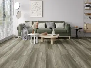 Shark Bay Paradigm Flooring Insignia 20MIL WPC installed in small living room — weathered greige — Los Gatos