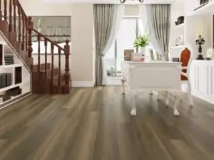 St. Lawrence Paradigm Flooring Insignia 20MIL WPC installed in home office and library entry — weathered warm — Santa Clara