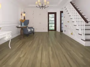 Superior Paradigm Flooring Insignia 20MIL WPC installed in formal entry foyer with staircase — warm — Silicon Valley