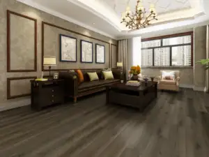 Toast Paradigm Flooring Performer 12MIL SPC installed in formal living room — espresso-toned brown — Los Altos