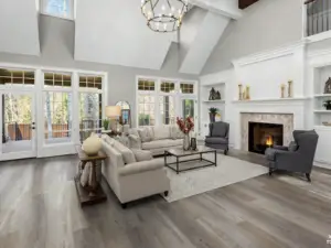 Torbert Vellichor Summit SPC installed in open-plan great room — medium grey with warm neutral balance — Pleasanton
