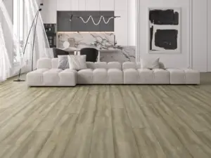 Torch Paradigm Flooring Insignia 20MIL WPC installed in open living and kitchen — greige — Los Gatos