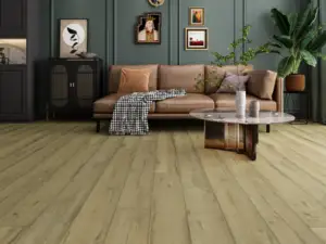 Trinity Paradigm Flooring Insignia 20MIL WPC installed in formal living room with gallery wall — mellow — Redwood City