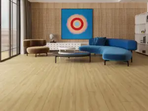 Victoria Paradigm Flooring Insignia 20MIL WPC installed in open contemporary living room — warm caramel-kissed — Union City