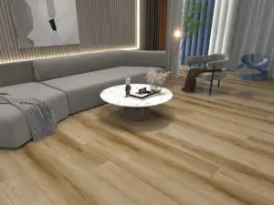 Wildflower Paradigm Flooring Performer 20MIL SPC installed in modern minimalist living room — pale warm beige — Cupertino